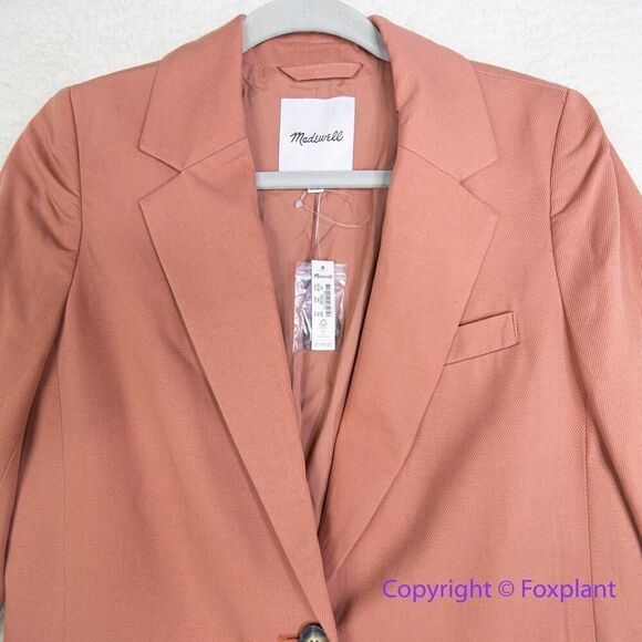 New! Madewell The Larsen Blazer in Drapeweave in rose, size S - Picture 5 of 16
